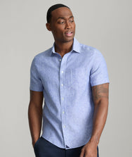 Wrinkle-Resistant Linen Short-Sleeve Cameron Shirt Zoom
