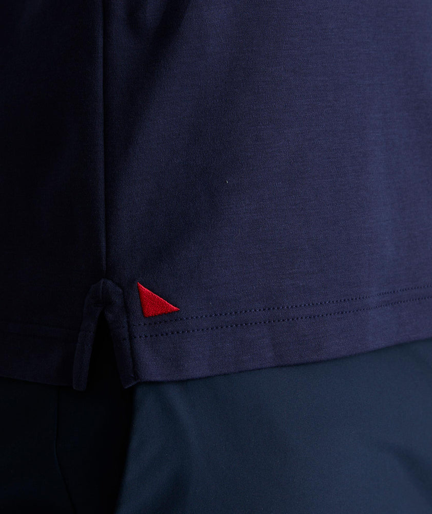 Model is wearing UNUCKIt damaschino in blue.