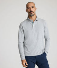 Wrinkle-Free Damaschino Long-Sleeve Polo