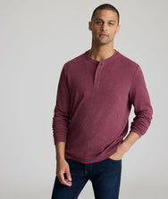 Stretch Cotton Herringbone Henley