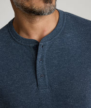 Stretch Cotton Herringbone Henley Zoom