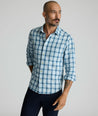 Model is wearing UNTUCKit Hartman flannel.