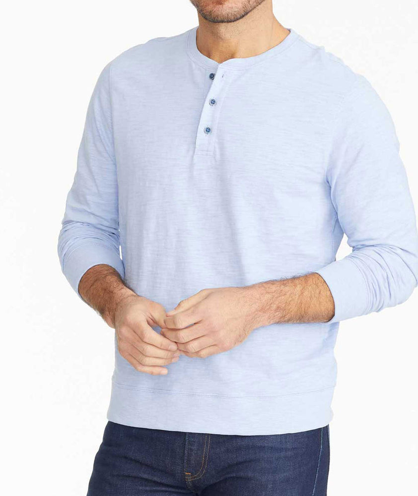 Model wearing a Henley Sweatshirt