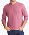 Model wearing a Dark Red Ultrasoft Long-Sleeve Tee