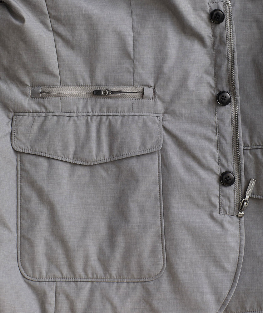 Model wearing a The Travel Blazer