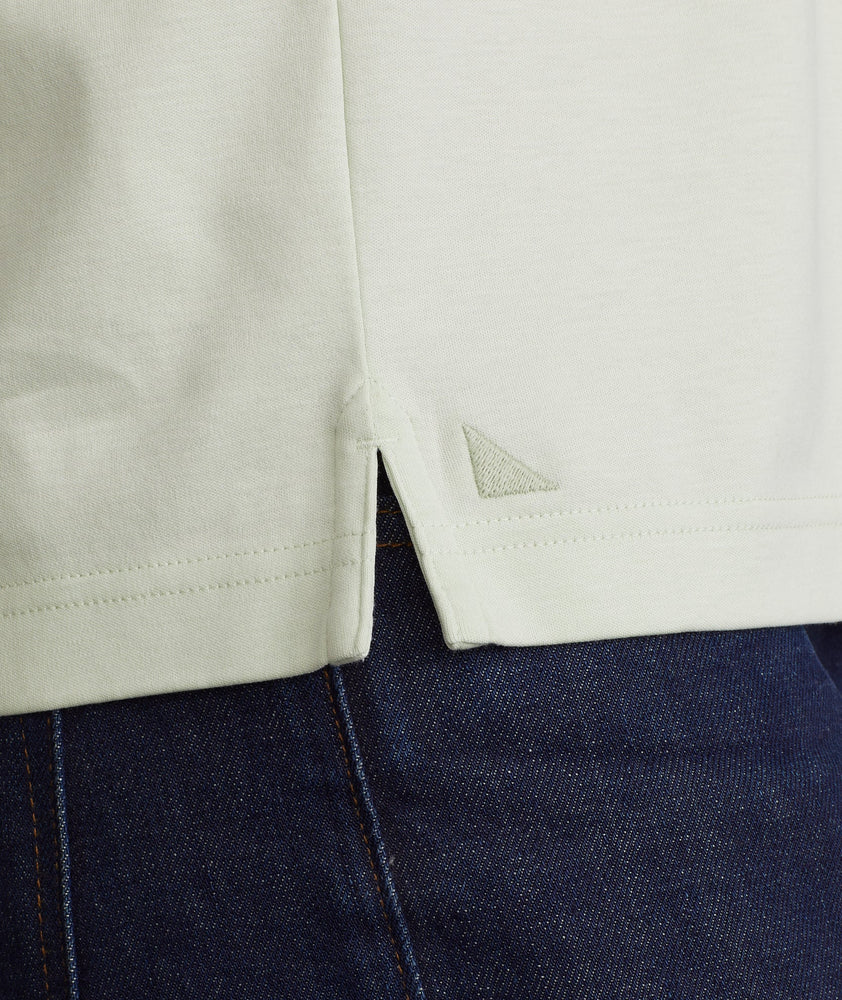 Model wearing a Dark Green Wrinkle-Free Damaschino Polo