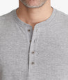 Model wearing a Grey The Double-Faced Short-Sleeve Henley