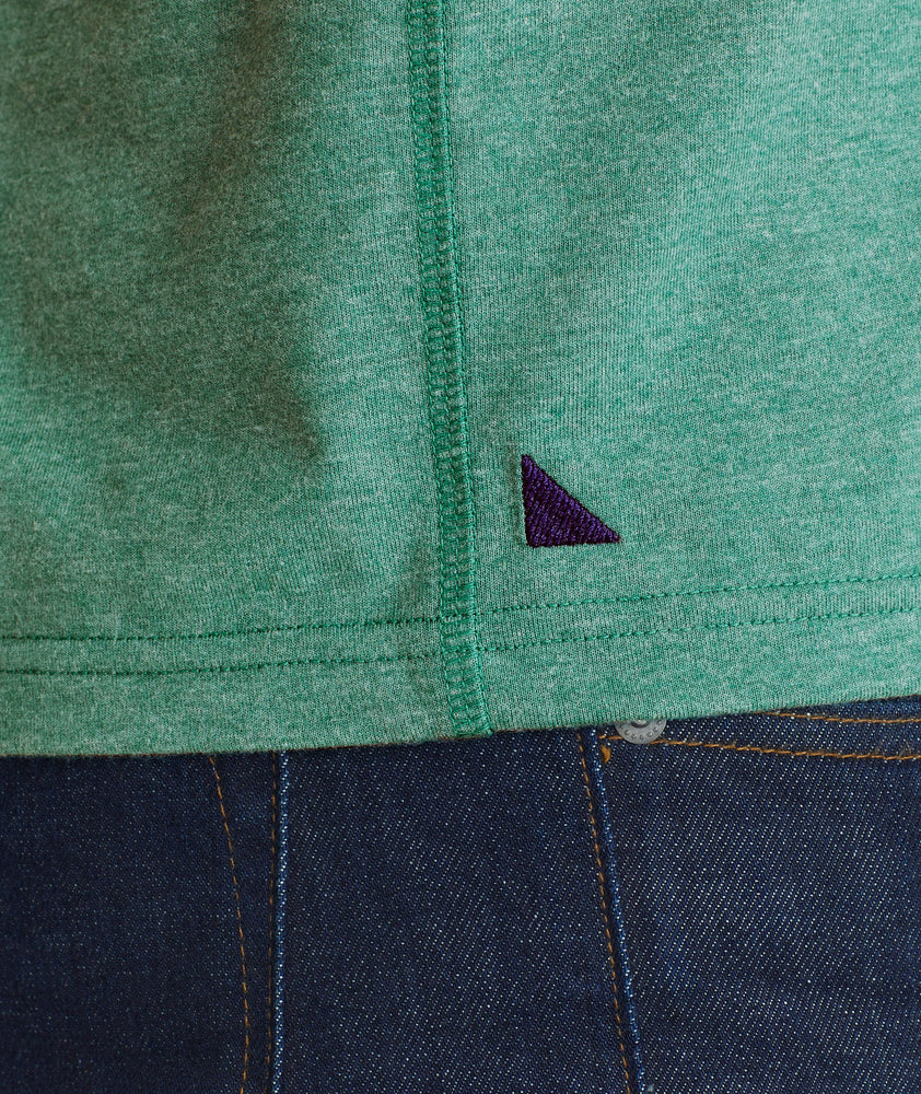 Model wearing a Mid Green Ultrasoft Short-Sleeve Henley