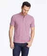 Model wearing a Red Short-Sleeve Performance Henley