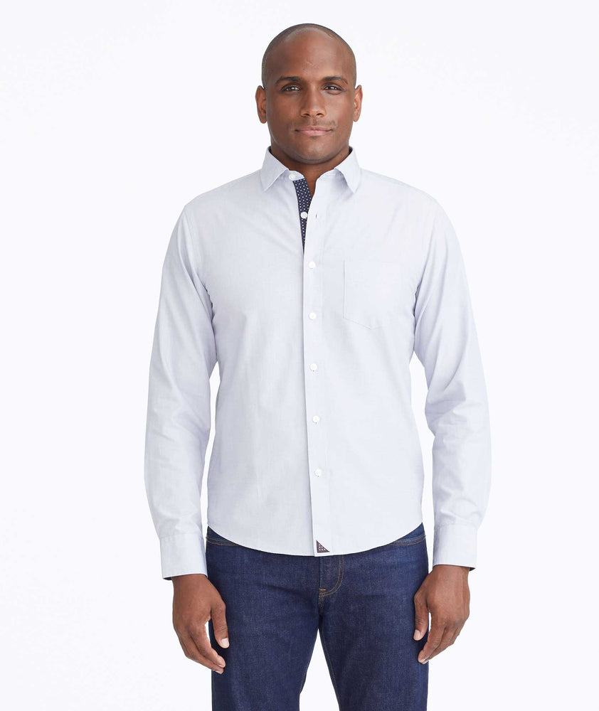 Model wearing a Grey Classic Cotton Monterina Shirt