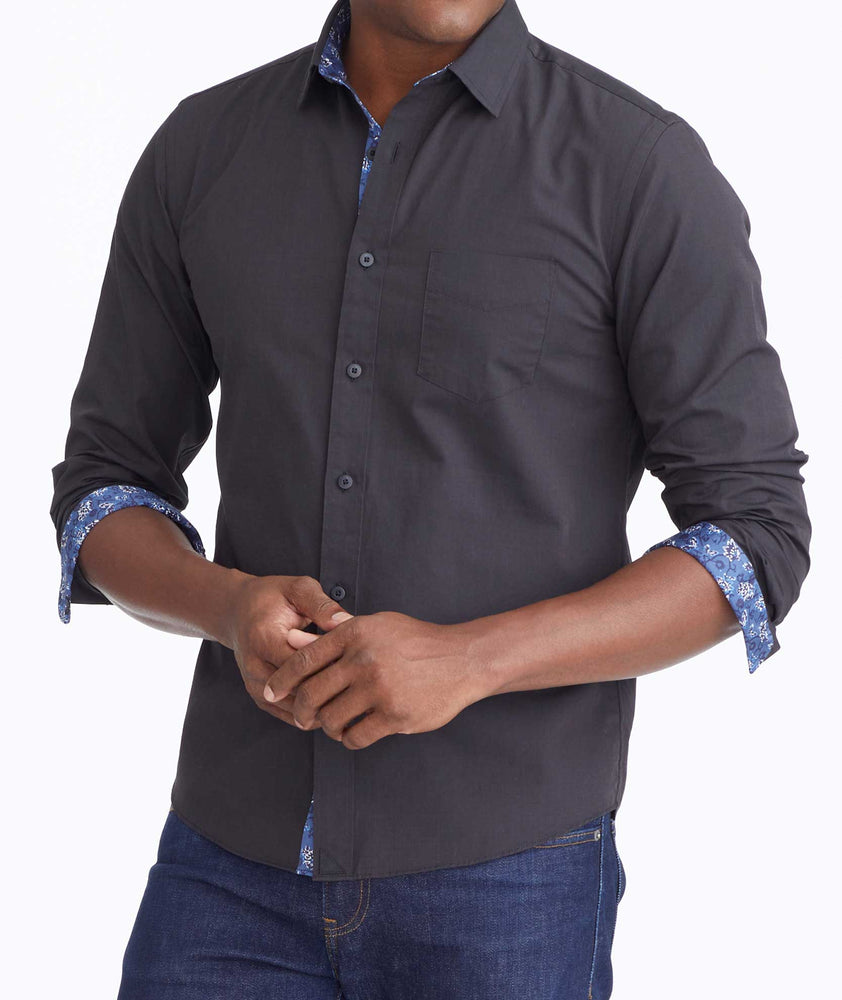 Model wearing a Black Classic Cotton Moreau Shirt