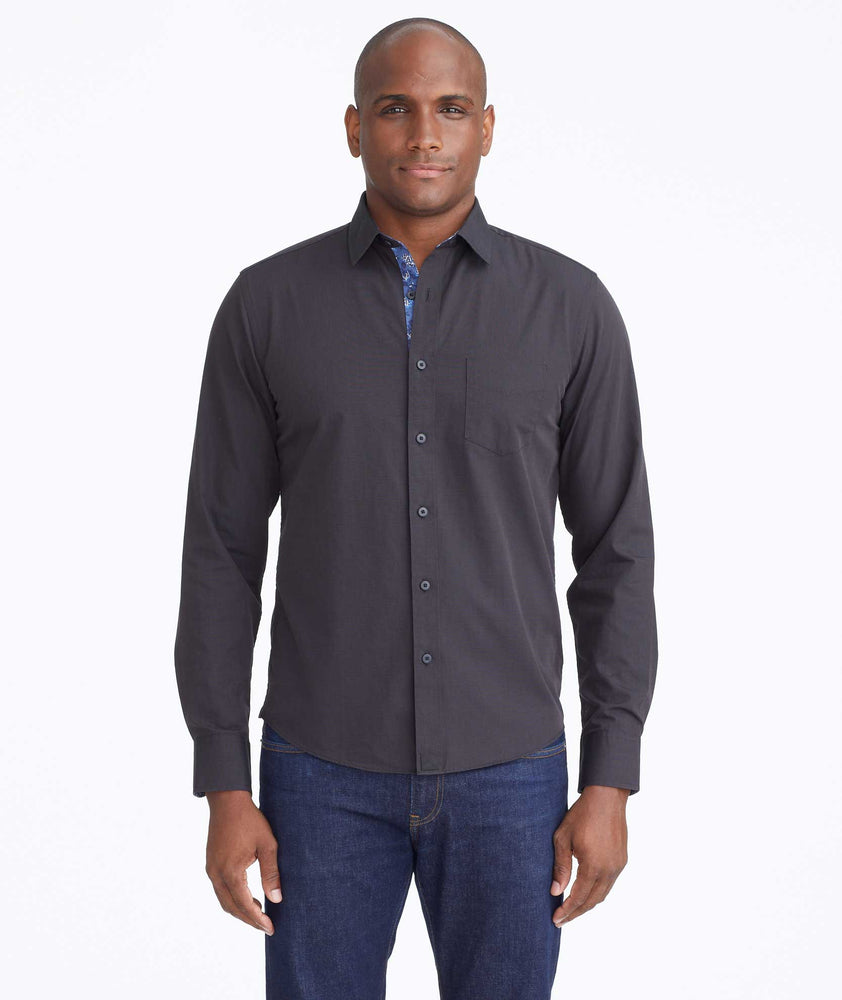Model wearing a Black Classic Cotton Moreau Shirt