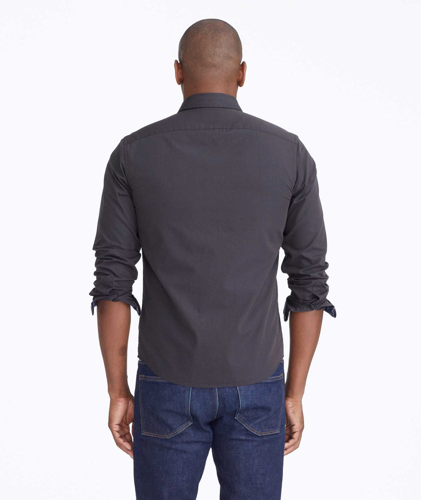 Model wearing a Black Classic Cotton Moreau Shirt