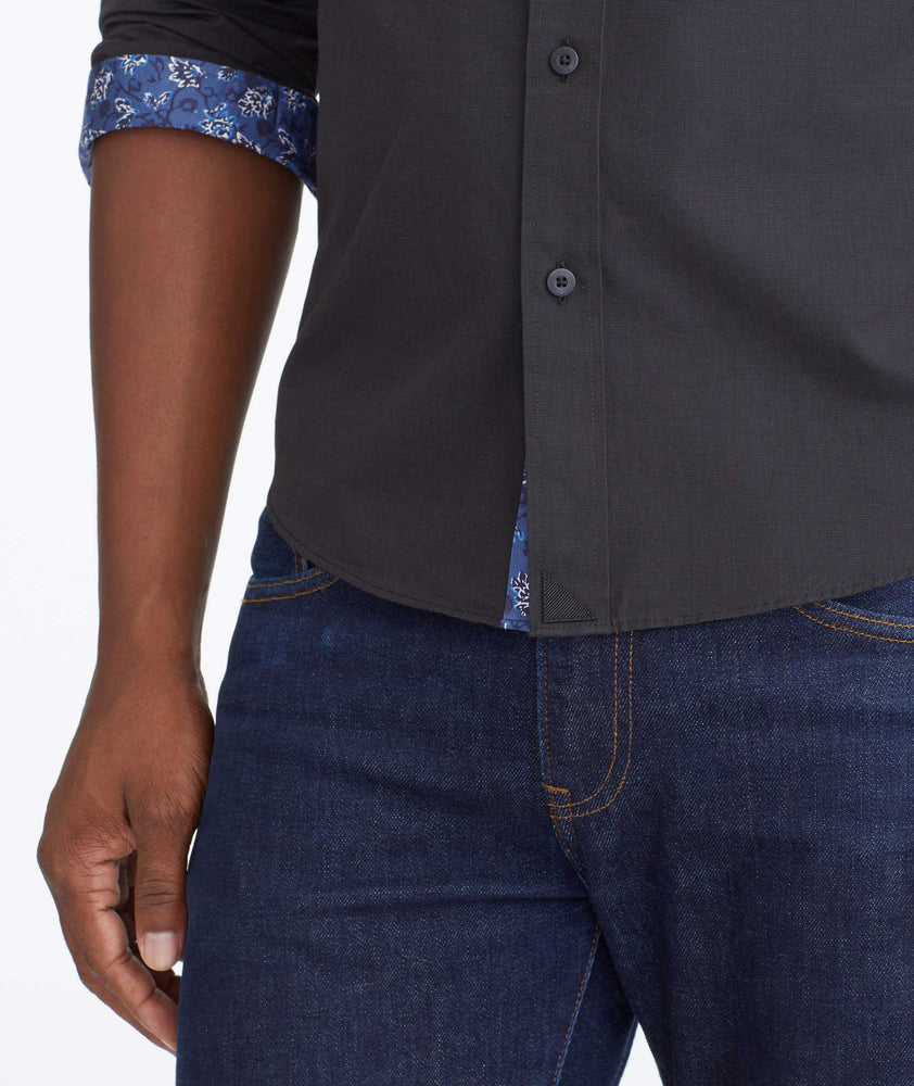 Model wearing a Black Classic Cotton Moreau Shirt