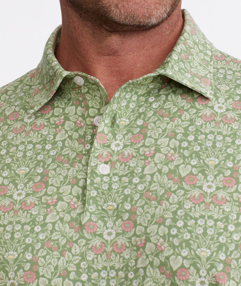 Wrinkle-Free Polo With Floral Print - FINAL SALE