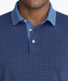 Wrinkle-Free Printed Polo with Contrast Collar - FINAL SALE