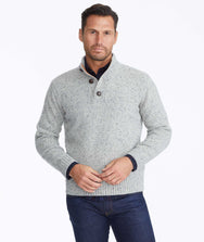 Button-Neck Donegal Sweater - FINAL SALE