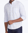Model wearing a Purple Wrinkle-Free Wilridge Shirt