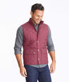 Model wearing a Dark Red Quilted Field Vest