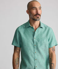 Wrinkle-Resistant Linen Short-Sleeve Cameron Shirt Zoom