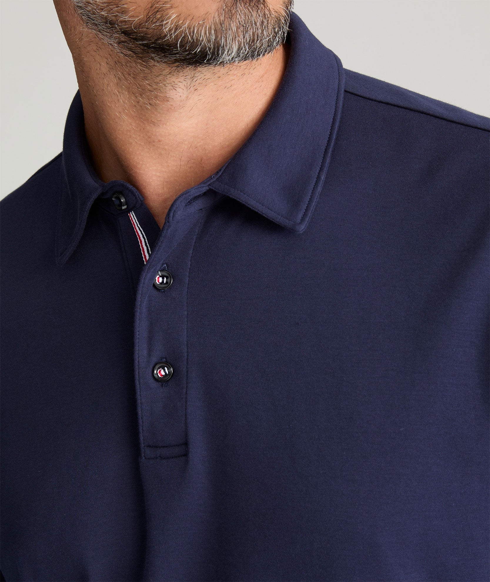 Wrinkle-Free Damaschino Long-Sleeve Polo Navy | UNTUCKit Canada