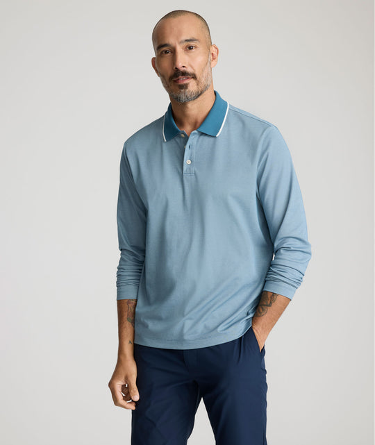 Tipped Performance Long-Sleeve Polo