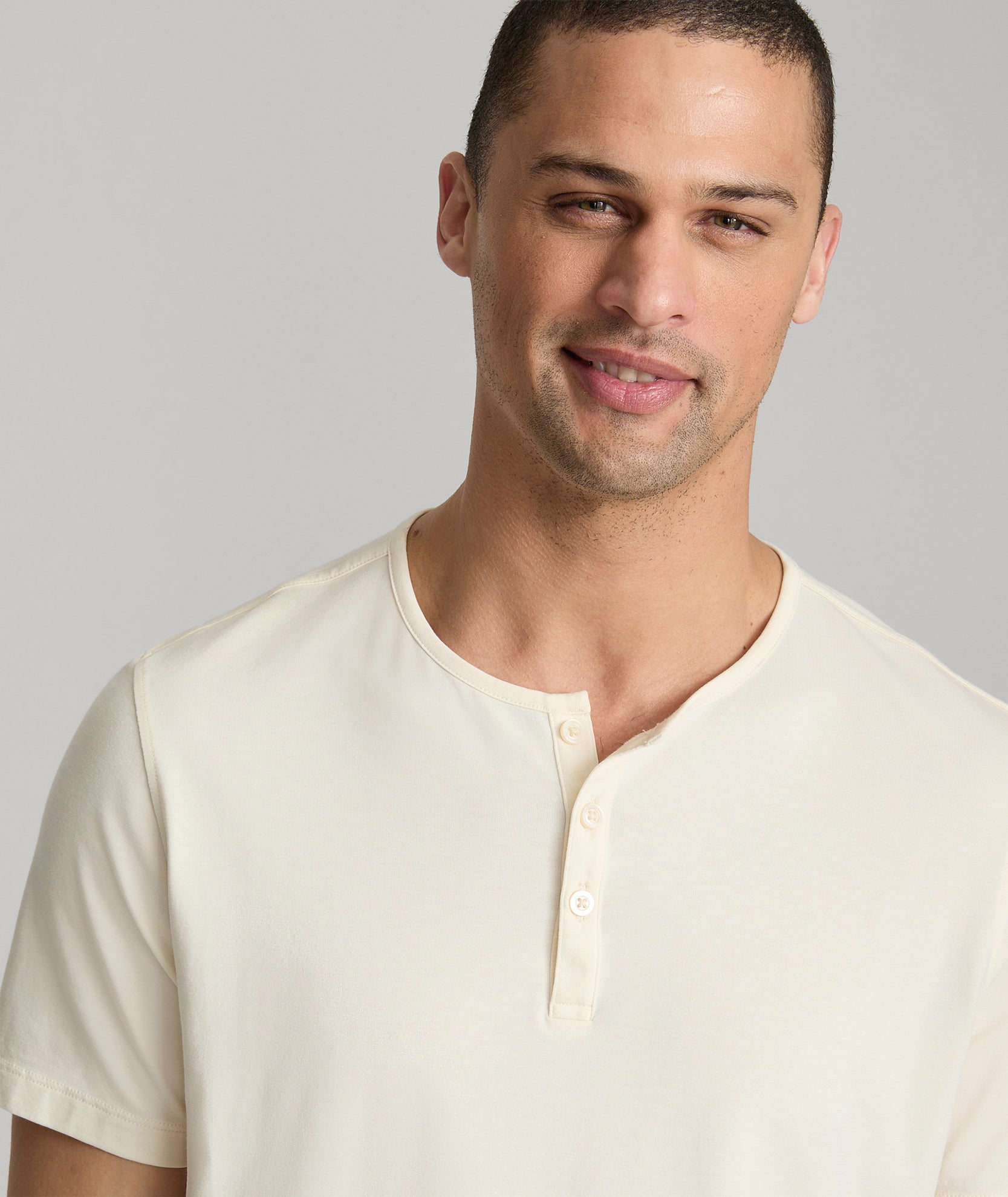 ANCELLM HENLEY RIB LS T-SHIRT （CREAM） f0b7e015c64cc68a69d98ce1176320