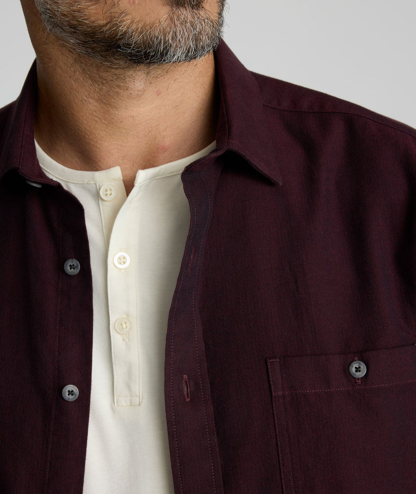 Model is wearing UNTUCKit Flannel Hemsworth Shirt in Flannel Hemsworth Shirt.