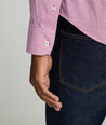 Model is wearing UNTUCKit Lafior Performance Shirt with Pocket. 