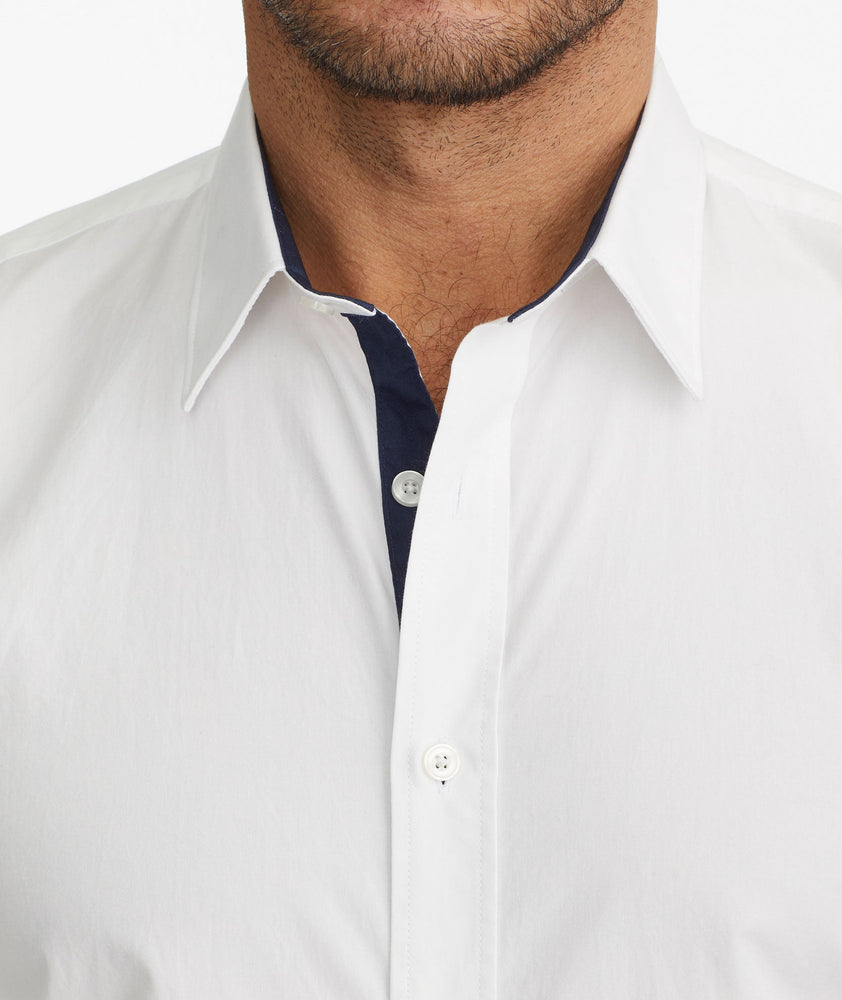 Wrinkle-Free Las Cases Special Shirt White with Contrast Cuff ...