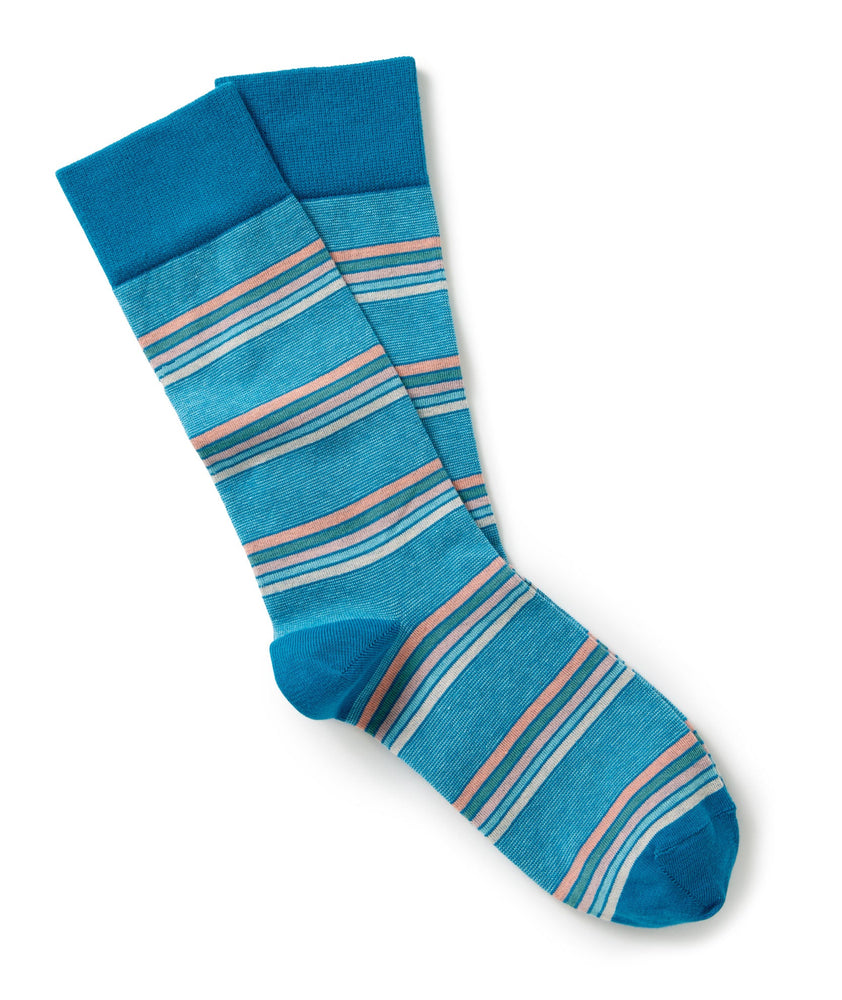 UNTUCKit Multicolor Stripe Socks in Seaport.