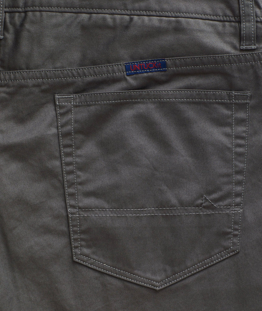 Model wearing a Dark Grey 5-Pocket Pants