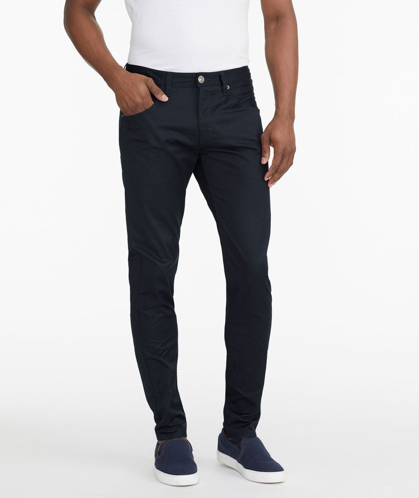 Model wearing a Navy 5-Pocket Pants