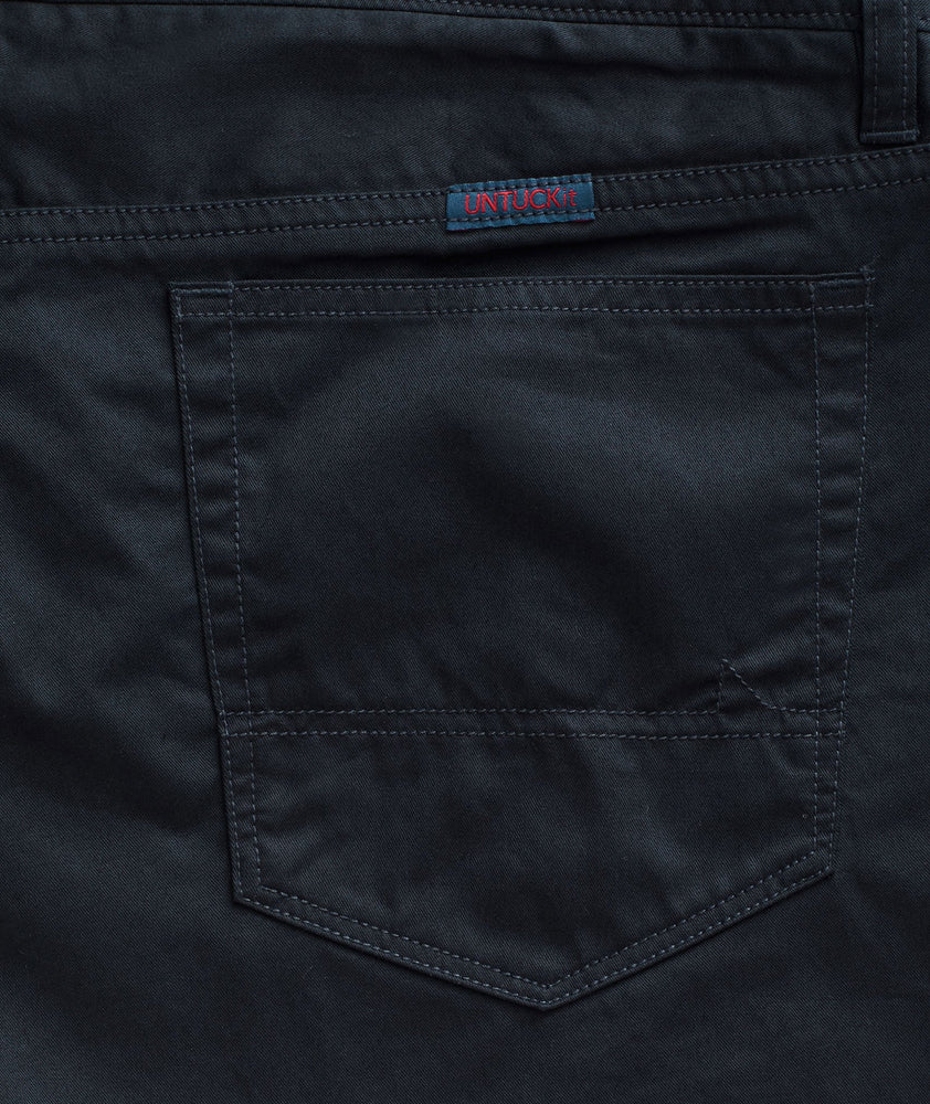 Model wearing a Navy 5-Pocket Pants