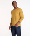 Model wearing a Yellow Ultrasoft Long-Sleeve Henley - FINAL SALE