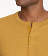 Model wearing a Yellow Ultrasoft Long-Sleeve Henley - FINAL SALE