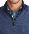Merino Wool Herringbone Quarter-Zip Sweater