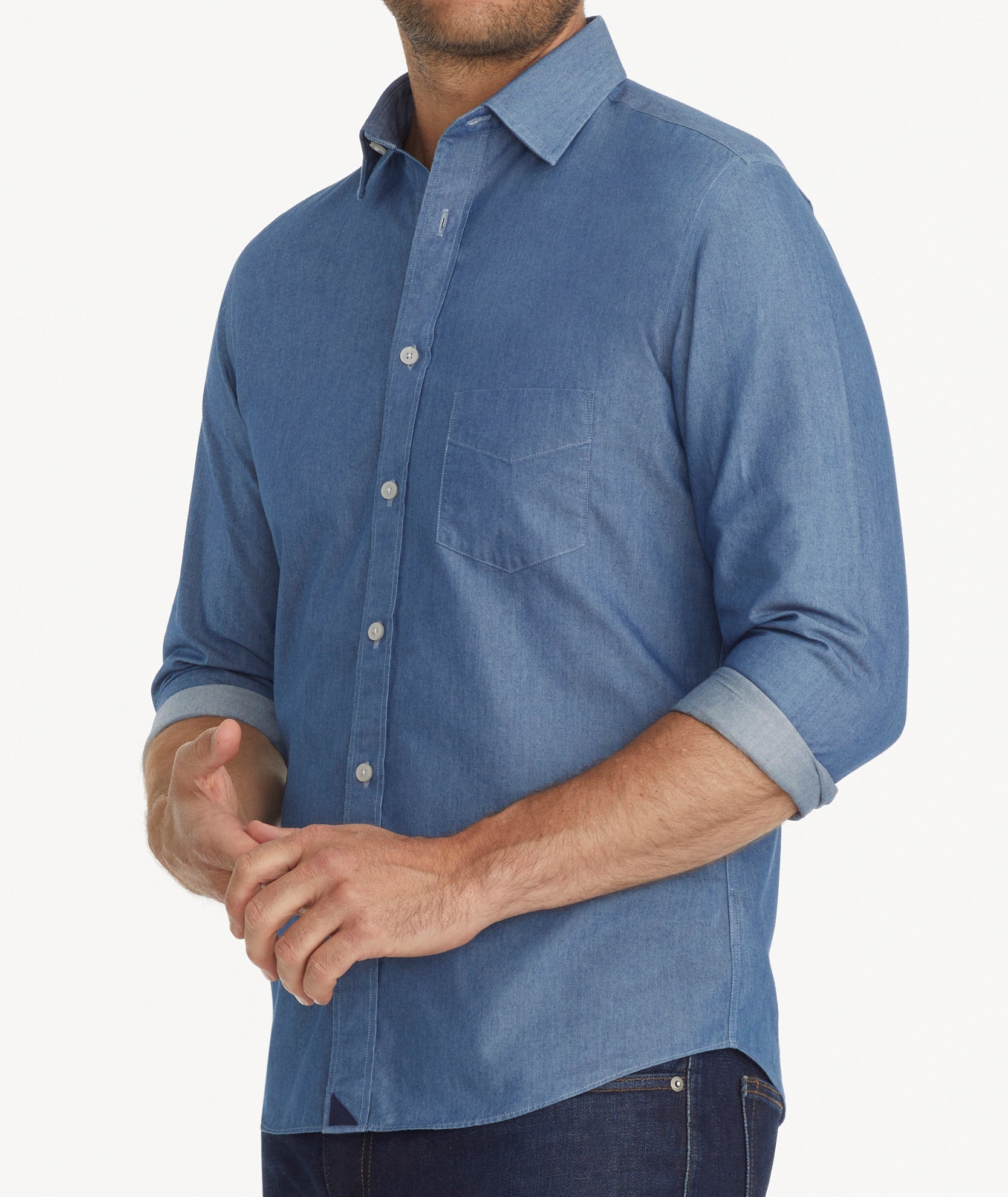 Wrinkle-Free Denim Cinzano Shirt - FINAL SALE