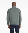 Model wearing a Mid Green Quater-Zip Sweatshirt