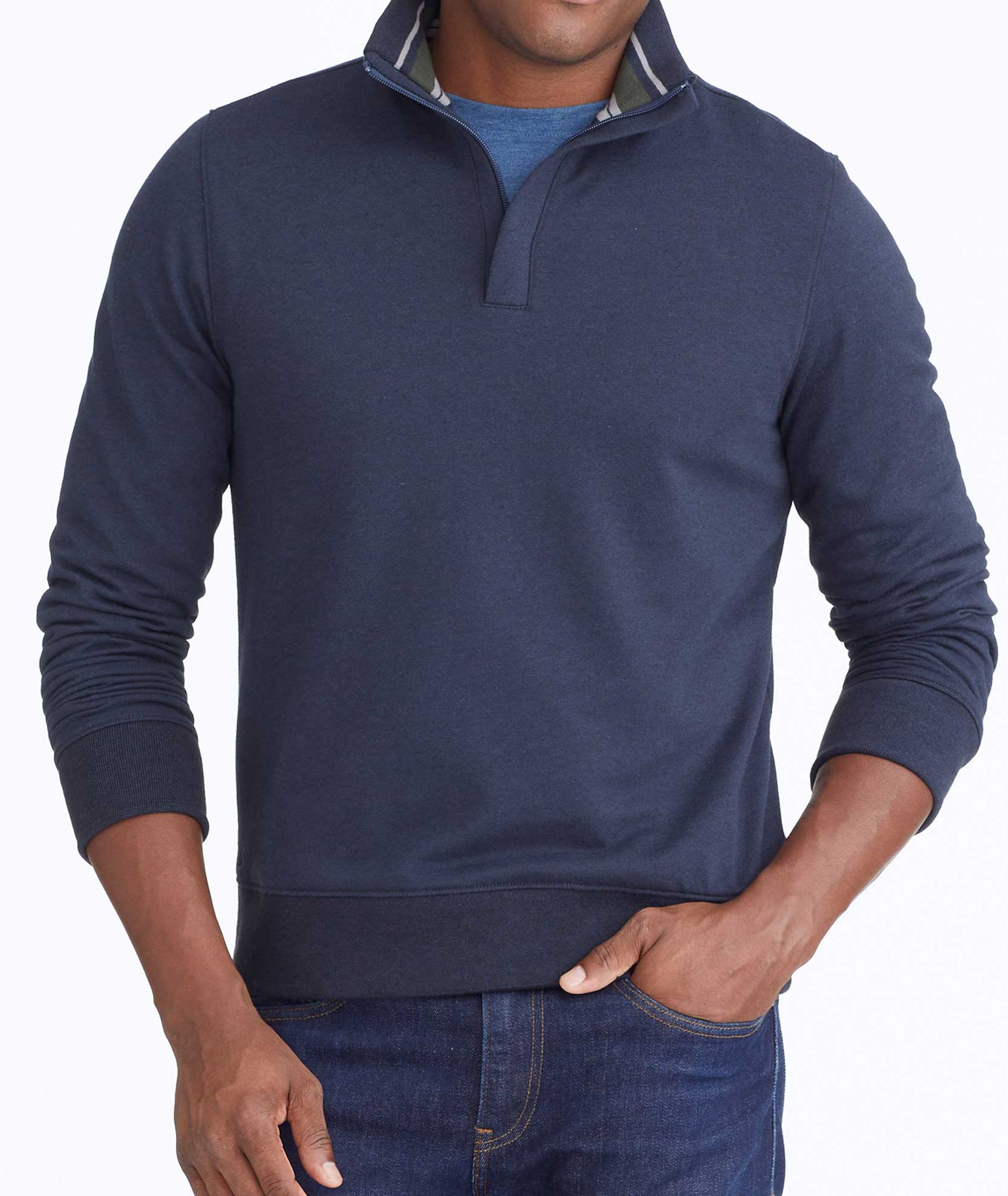 Quarter-Zip Sweatshirt Navy | UNTUCKit Canada