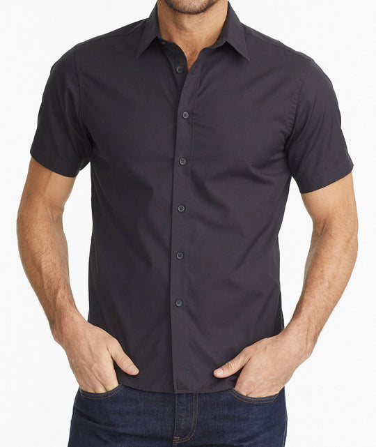 Fitted short sleeve button up outlet