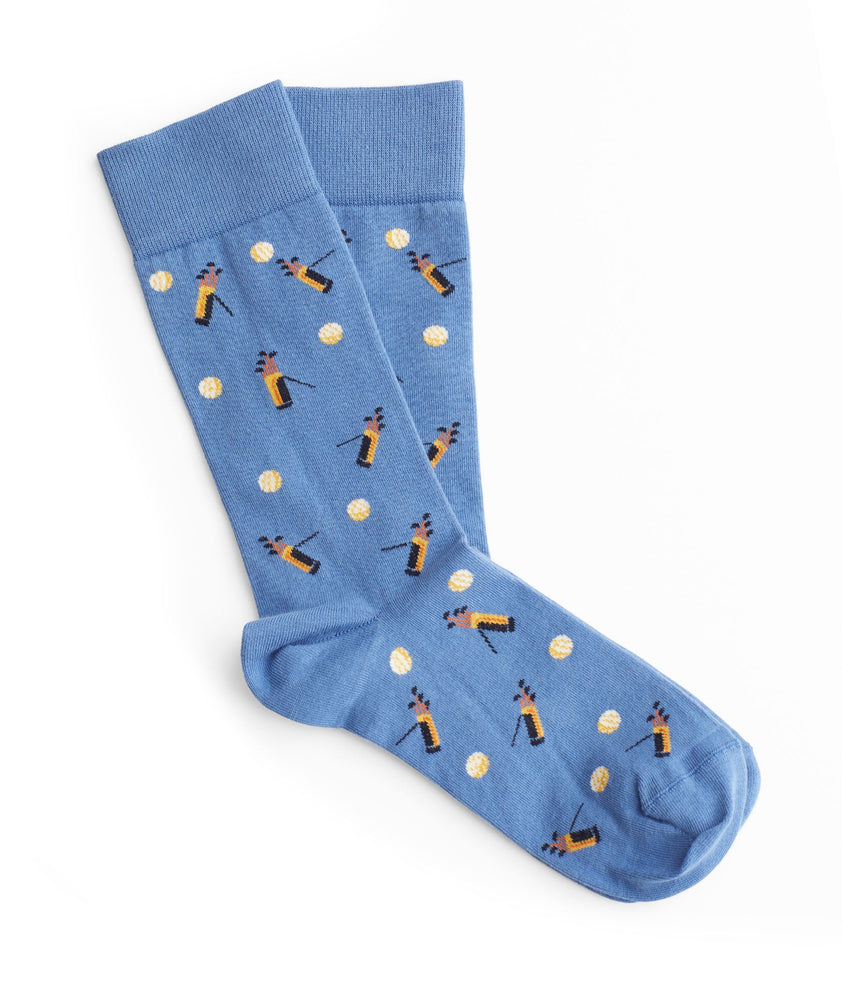 Model wearing UNTUCKit Mid Blue Classic Cotton Socks