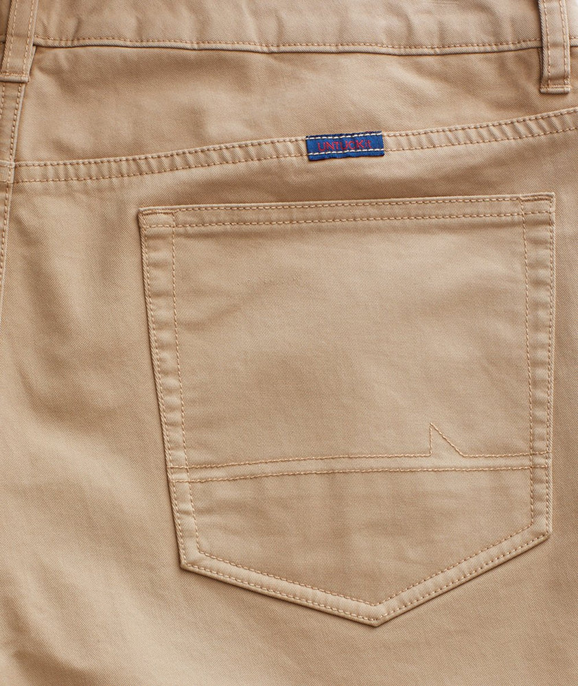 Model wearing a Tan 5-Pocket Pants