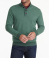 Model wearing a Green Merino Wool Mockneck Sweater