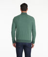Model wearing a Green Merino Wool Mockneck Sweater