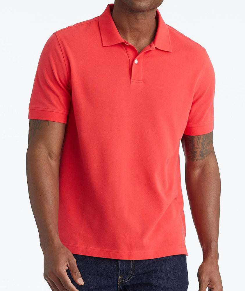 Model wearing a Light Red Cotton Pique Polo