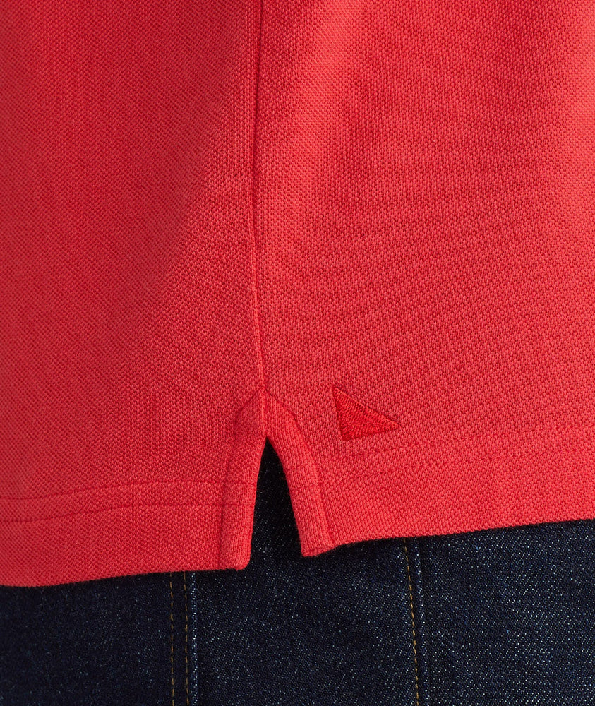 Model wearing a Light Red Cotton Pique Polo