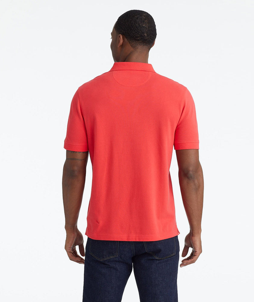 Model wearing a Light Red Cotton Pique Polo