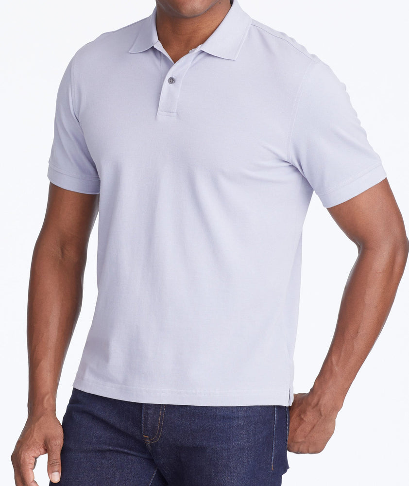 Model wearing a Light Grey Classic Pique Polo