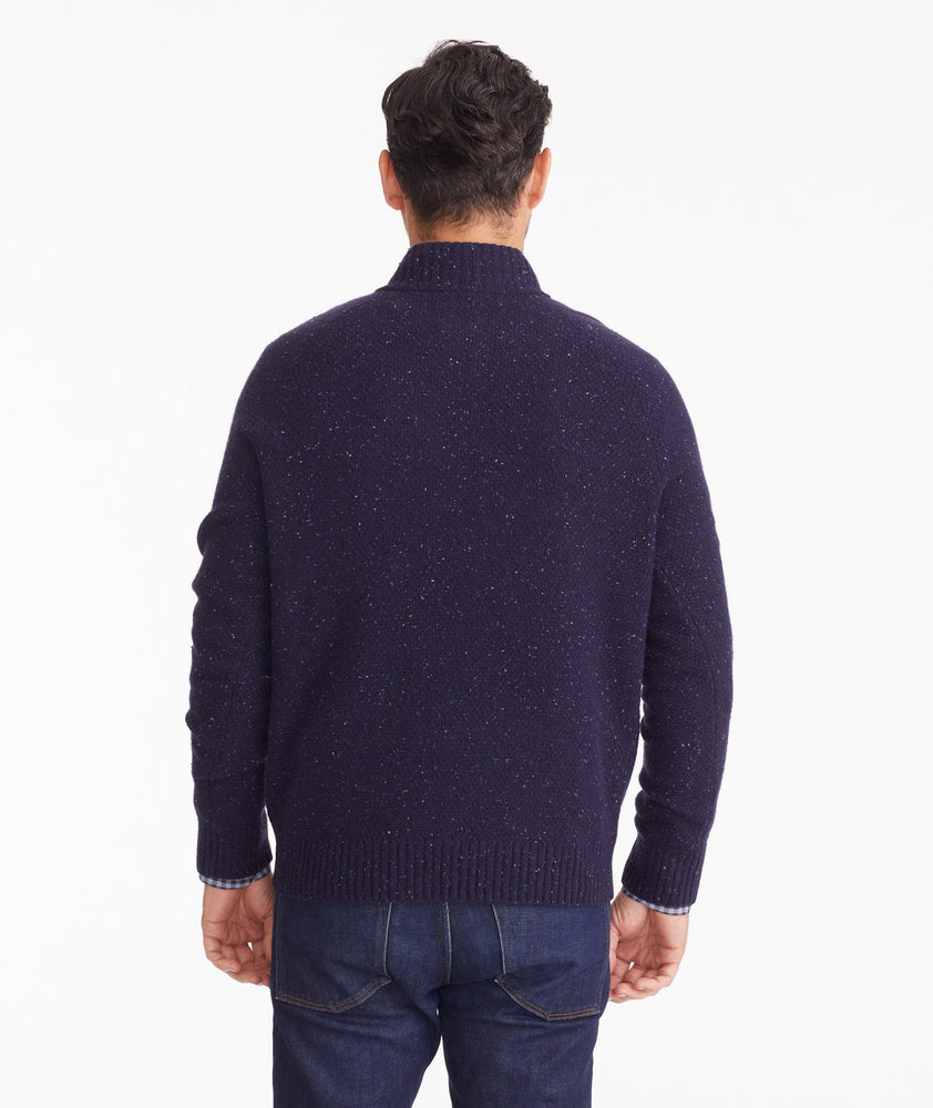 Button-Neck Donegal Sweater
